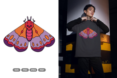 Skull Moth SVG &amp; Clipart - Colorful Beauty Product Image 1