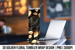 Golden flower Tumbler Wrap Design Product Image 4