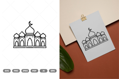 Mosque Doodle SVG &amp; Clipart Product Image 1