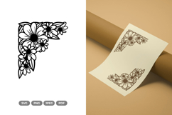 Floral Frame SVG &amp; Clipart - Cut Files Product Image 1