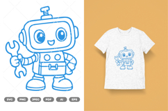Chibi Robot SVG &amp; Clipart Product Image 1