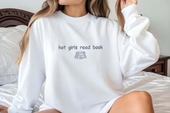 Hot Girls Read Book Embroidery Design Product Image 3