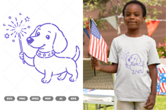 Fourth July Dog Doodle SVG &amp; Clipart Product Image 1