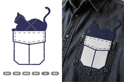 Cat on Pocket SVG &amp; Clipart Product Image 1