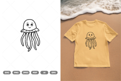 Cute Sea Jellyfish SVG &amp; Clipart Product Image 1