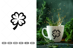 St Patrick Four Leaf Clover SVG &amp; Clipart Product Image 1