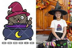 Witch Cat Colored SVG &amp; Clipart Product Image 1