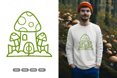 Mushroom House Doodle SVG &amp; Clipart Product Image 1