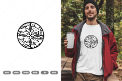 Line Art Compass Landscape SVG &amp; Clipart Product Image 1