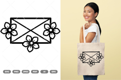 Floral Envelope SVG &amp; Clipart Product Image 1