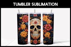 3D Skulls with Flowers Tumbler Sublimation |3D Halloween Product Image 4