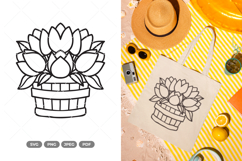 Flower Basket SVG &amp; Clipart Product Image 1
