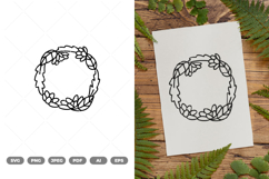 Floral Wreath SVG &amp; Clipart Product Image 1