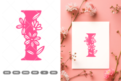 Floral Alphabet SVG &amp; Clipart Product Image 1