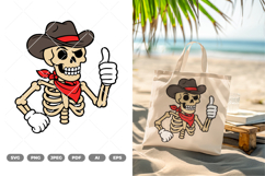 Thumbs Up Skull Colored SVG &amp; Clipart Product Image 1
