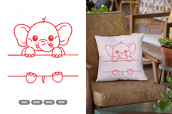 Elephant Split Border SVG &amp; Clipart Product Image 1