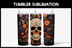 3D Skulls with Flowers Tumbler Sublimation |3D Halloween Product Image 4