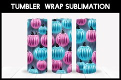 3D Pumpkins With Waterdrops Sublimation I Pink and Blue Product Image 1