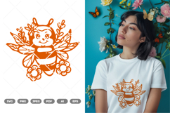 Bee and Flower SVG &amp; Clipart Product Image 1