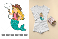 Cowgirl Mermaid SVG &amp; Clipart Product Image 1
