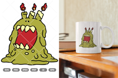 Candle Monster Colored SVG &amp; Clipart Product Image 1