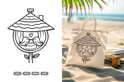 Bird House Doodle SVG &amp; Clipart Product Image 1