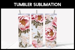 6 Embroidered Seamless Peonies Tumbler Sublimation Product Image 7