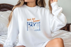 Book Girl Summer Embroidery Design | Reading Beach Vibes Product Image 3