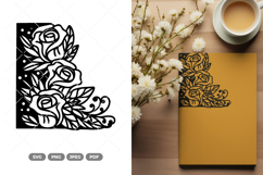 Decorative Rose Corner Ornament SVG &amp; Clipart Product Image 1