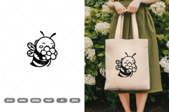 Kawaii Bee SVG &amp; Clipart Product Image 1