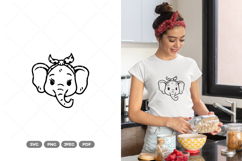 Kawaii Elephant Bandana SVG &amp; Clipart Product Image 1