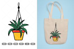Hanging Potted Plant Colored SVG &amp; Clipart Product Image 1