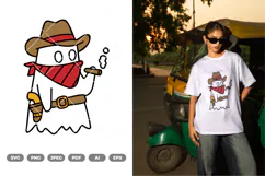Ghost Cowboy Colored SVG & Clipart Product Image 1