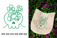 Kawaii Skull SVG &amp; Clipart Product Image 1