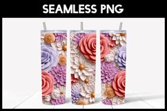 6 Seamless 3D Flowers Tumbler Sublimation Product Image 3
