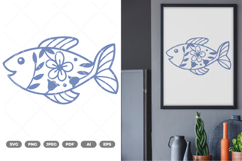 Folk Art Fish SVG &amp; Clipart Product Image 1