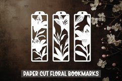 3 Floral Bookmarks Paper cut SVG Laser cut,Cricut,Silhouette Product Image 1