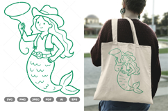Cowgirl Mermaid SVG &amp; Clipart Product Image 1