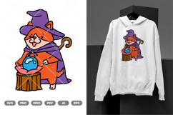 Witch Dog Colored SVG &amp; Clipart Product Image 1