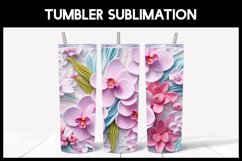 3D Flowers orchids Tumbler Sublimation |3D Tumbler Product Image 4
