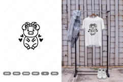 Cute Pig Wearing Bandana SVG &amp; Clipart Product Image 1