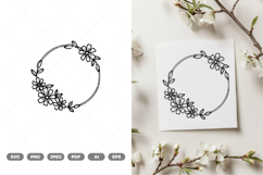 Floral Frame SVG &amp; Clipart Product Image 1