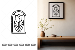 Flower Stained Glass SVG &amp; Clipart Product Image 1