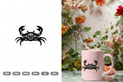 Folk Art Crab SVG &amp; Clipart Product Image 1