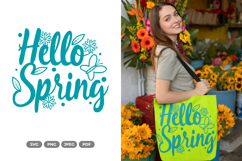 Hello Spring SVG &amp; Clipart - Spring Cut File Product Image 1