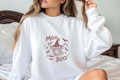 Moo I Mean Boo Halloween Embroidery Product Image 3