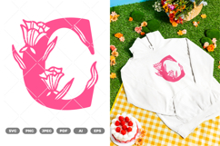 Floral Alphabet SVG &amp; Clipart Product Image 1