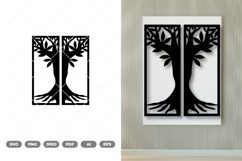 Split Tree Of Life Wall Decor SVG &amp; Clipart Product Image 1