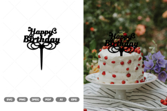 Happy Birthday Cake Topper SVG &amp; Clipart Product Image 1