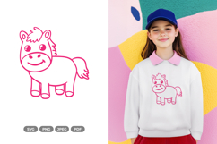 Kawaii Horse SVG &amp; Clipart - Farm Animal Cut File Product Image 1